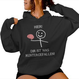 Hier Dir Ist Was Unterfallen Saying Kapuzenpullover für Damen - Geschenkecke