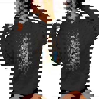 Hunting Trump Camouflage Usa Flag Duck Hunting Season Maga Women Hoodie - Thegiftio