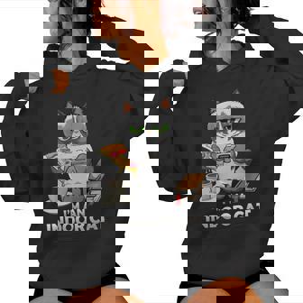 I'm An Indoor Cat Reading Coffee Gaming Cat Person Women's Hoodie - Monsterry