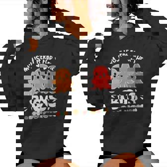 I'm Just Here For The Boos Cute Halloween Boo Crew Vibes Women's Hoodie - Monsterry