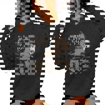 Just Here To Be Cute Donkey Rescue Lovers Farm Animal Donkey Women's Hoodie - Monsterry