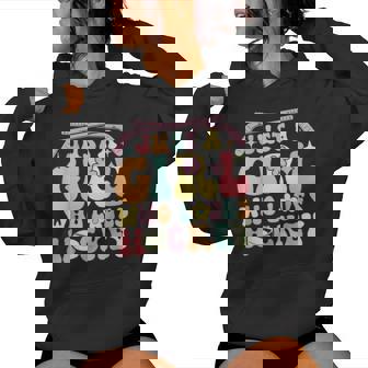 Just A Girl Who Loves Hockey Groovy Hockey Girl Women Hoodie - Seseable