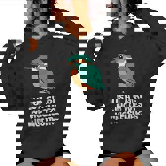 Just A Girl Who Loves Martín Pescadores Pájaros Sudadera con capucha para mujer - Regaloses