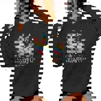 K Is For Kindergarten Teacher Colorful Back To School Kinder Women Hoodie - Monsterry
