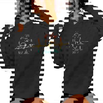 K-Pop Heals Me Heartbeat Amante Del K-Pop De Música Retro Cuello Sudadera con capucha para mujer - Regaloses