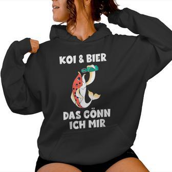 With Koi Carp Garden Pond Koi & Beer Das Gönn Ich Mir Kapuzenpullover für Damen - Geschenkecke