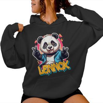 Lennox Beautiful Boys' Name With Cute Panda Kapuzenpullover für Damen - Geschenkecke