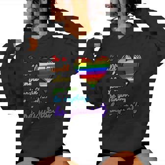 Lgbtq Be Yourself Gay Pride Rainbow Flag Lgbt Ally Women Hoodie - Thegiftio UK