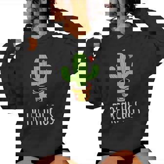 Libre Cactus Hugs Camisa Humor Diciendo Divertido Linda Cactus Planta Sudadera con capucha para mujer - Regaloses