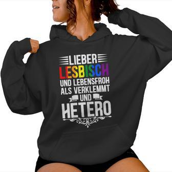 Lieber Lesbian Und Lebensfroh Lesbian Lgbtq Pride Women's Kapuzenpullover für Damen - Geschenkecke