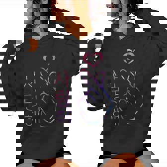 I Love You Saranghae Hand Heart Gesture Pop Coréenne K-Pop Sweat à capuche femme - Cadeauxyz