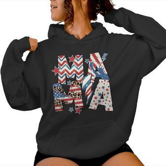 Mama American Flag All American Mama 4Th Of July Women Hoodie - Monsterry CA