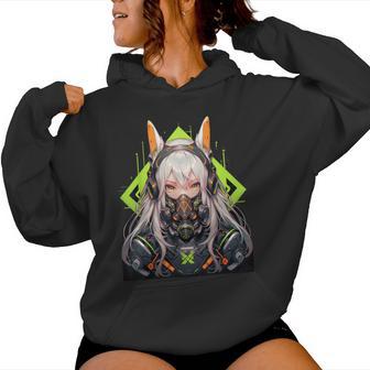 Manga Aesthetic Easter Bunny Ears Cyberpunk Harajuku Kapuzenpullover für Damen - Geschenkecke