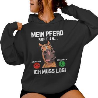 Mein Pferd Ruft An Reiterin Reiter Stall Girls' Kapuzenpullover für Damen - Geschenkecke