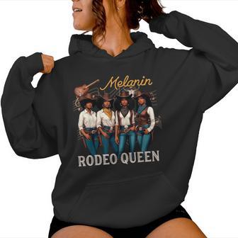 Melanin Rodeo Queen Black Cowgirl African American Western Women Hoodie - Thegiftio UK