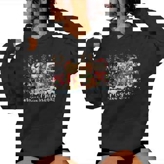 Meowy Catmas Cat Christmas Reindeer Xmas Family Women Women Hoodie - Thegiftio