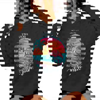 Miami Florida Beach Flamingo Tropical Souvenir Women Hoodie - Monsterry