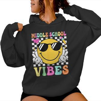 Middle School Vibes Back To School Middle School Teacher Women Hoodie - Thegiftio UK
