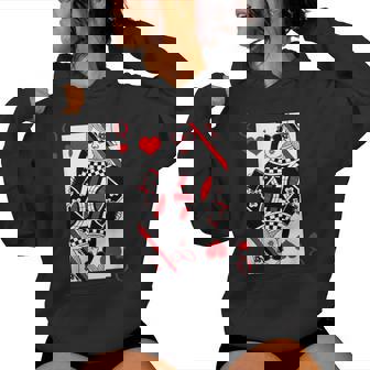 Modern Cool Queen Of Hearts Valentines Day Cool V-Day Women Hoodie - Thegiftio UK