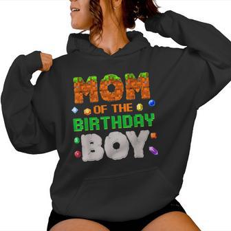 Mom Of The Birthday Boy Pixel Number Video Gamer Women Hoodie - Thegiftio UK