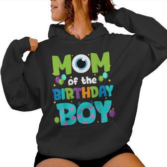 Mom And Dad Birthday Boy Monster Family Party Decorations Women Hoodie | Seseable UK