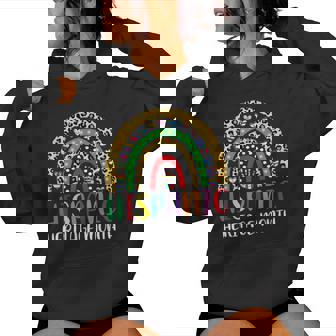 National Hispanic Heritage Month Rainbow Countries Flags Women Hoodie - Monsterry