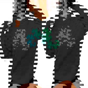 Nerdy Dragon Curve Fractal Geometría Profesor De Matemáticas Azulerde Cuello Sudadera con capucha para mujer - Regaloses