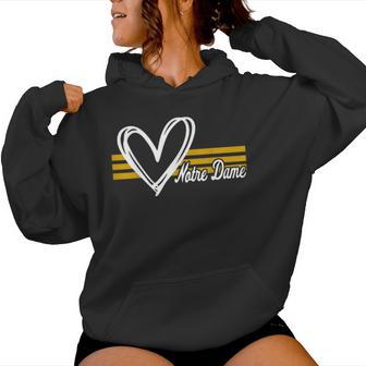 Notre Dame Indiana Heart For Girl Kid Women Hoodie - Thegiftio UK