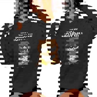 Owl Party Weekend Monday Tired Bad Mood Women's Hoodie - Monsterry