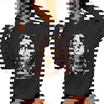 Panda Kawaii Bebiendo Té De Burbujas De Boba Anime Lindo Sudadera con capucha para mujer - Regaloses