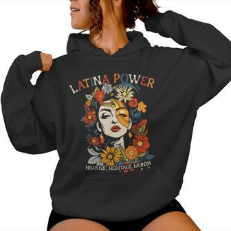 Hispanic Heritage Latina Power Flowers Women Women Hoodie - Thegiftio UK