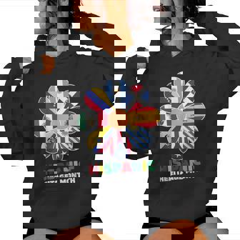 Hispanic Heritage Month Flower Flag All Countries Women Hoodie - Monsterry