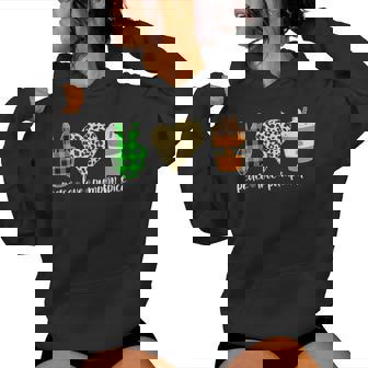Peace Love Pumpkin Spice Fall Season Thanksgiving Tradition Women Hoodie - Monsterry