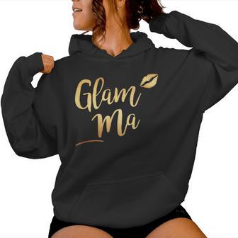 Perfect Glam-Ma Glamma Granny Grandma Gold Kiss Present Women Hoodie - Thegiftio UK