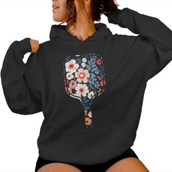 Pickle Ball Paddle Flowers Pickleball Racket Girls Kid Women Hoodie - Thegiftio UK