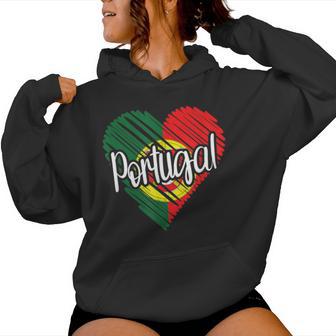 Portugal For Portuguese Heart Flag For Portugal Kapuzenpullover für Damen - Geschenkecke