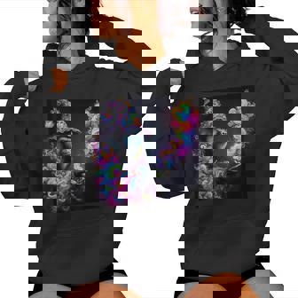 Psychedelic Gorilla Monkey Wizard Rainbow Edm Music Women Hoodie - Thegiftio