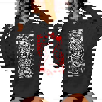 Queen Of Hearts Girls Casino Blackjack Poker Women Hoodie - Thegiftio UK