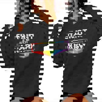 Rainbow Pride Month Lgbtq Ally Straight But Not Narrow Women Hoodie - Thegiftio UK