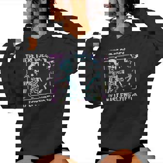 There It Goes My Last Flying F-Ck Tie Dye Skeleton Sarcastic Women Hoodie - Seseable