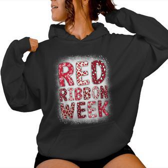 Red Ribbon Week Groovy Red Ribbon Awareness For Men Women Hoodie - Thegiftio UK