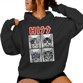 Retro Cat Rock Musik Konzertband Männer Kinder Frauen Lustige Katze Kapuzenpullover für Damen - Geschenkecke