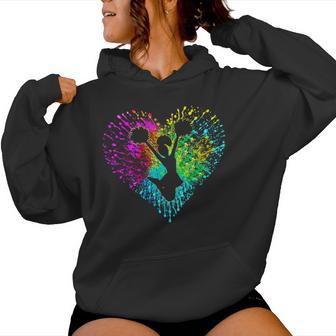 Retro Cheer Cheerleader Heart Tie Dye Girls Ns And Women Women Hoodie - Thegiftio UK