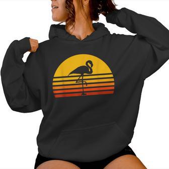 Retro Flamingointage Sunset Flamingo Kapuzenpullover für Damen - Geschenkecke