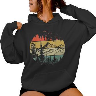 Retro Forest Trees Outdoors Nature Vintage Graphic Women Hoodie - Thegiftio UK