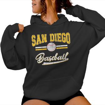 Retro Game Day Vintage San Diego Baseball Women Hoodie - Thegiftio UK
