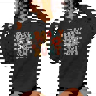 Retro Groovy Aunt 1St Birthday Auntie Matching Family Hippie Women Hoodie | Seseable UK
