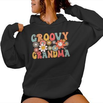 Retro Groovy Grandma 1St Birthday Matching Family Hippie Women Hoodie - Thegiftio UK