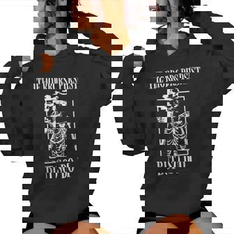 Retro The Horrors Persist But So Do I Humor Skeleton Coffee Women Hoodie - Monsterry