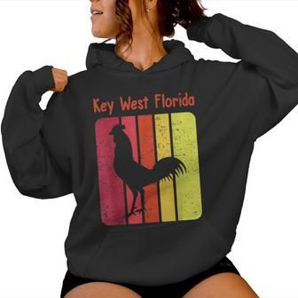 Retro Key West Florida Gypsy Chicken Rooster Souvenir Women Hoodie - Monsterry